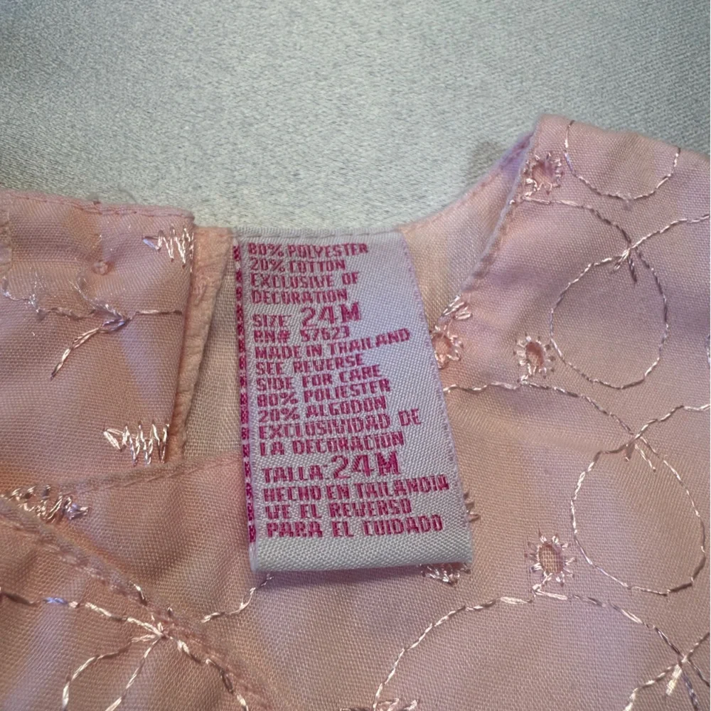 Little Lindsey pink eyelet dress w/bloomers, NWOT, size 24m